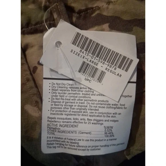 US Army OCP Multicam FR Combat Trousers XL Camo Insect Shield W39-43 X 29-32 NWT